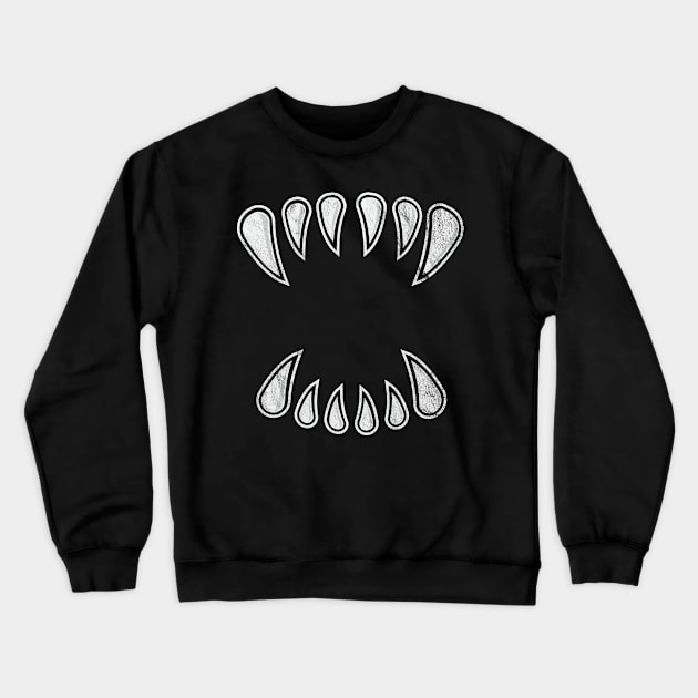 Halloween Monster Vampire Fangs Crewneck Sweatshirt by astralprints